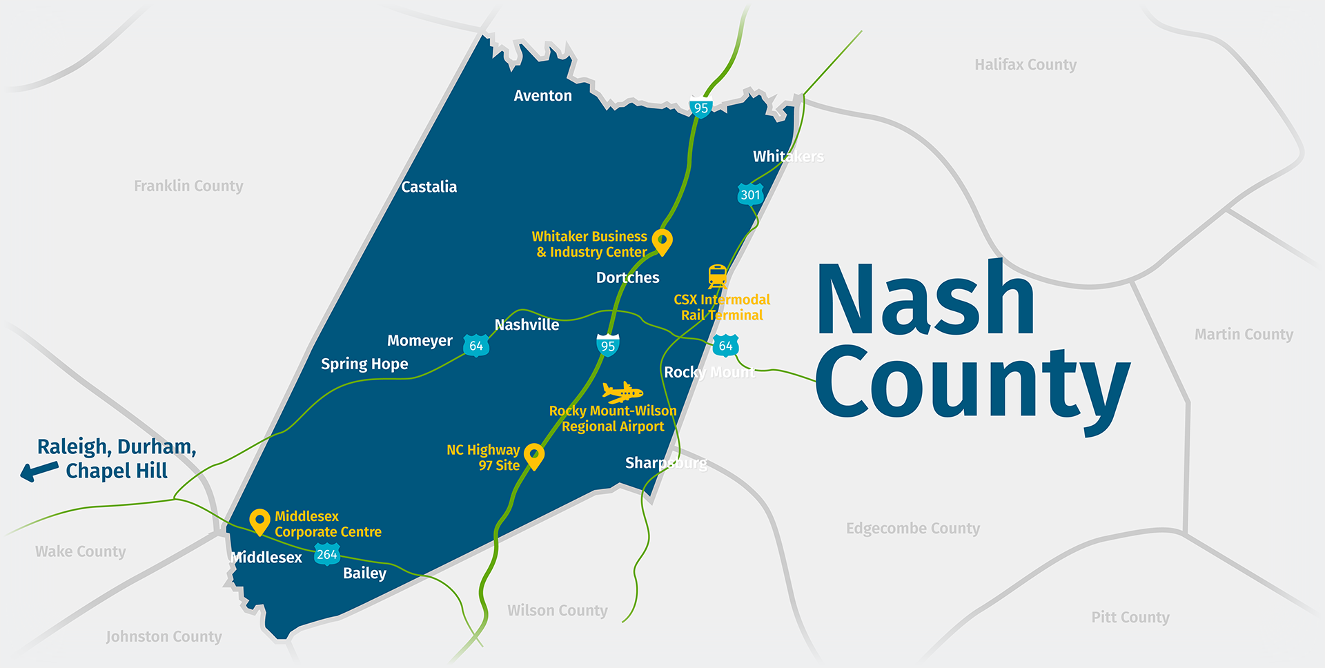 Nash County Local Map